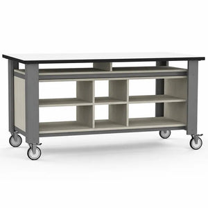 Innovation Table STEM/STEAM Table with Lower Compartment Shelves, Dry-Erase Laminate Whiteboard Top, 72" x 47"