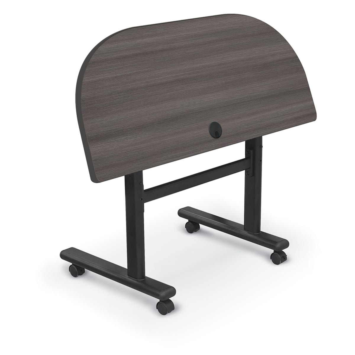 Height Adjustable Sit/Stand Flipper Table with Laminate Top, Half Round