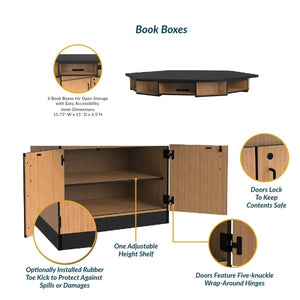 Hexagon 6-Person Science Workstation, Phenolic Top, Book Boxes