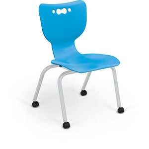 Mooreco Hierarchy 4-Leg Caster Base School Chair with Soft Casters, 16" Seat Height, Platinum Frame