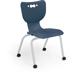 Mooreco Hierarchy 4-Leg Caster Base School Chair with Soft Casters, 16" Seat Height, Platinum Frame