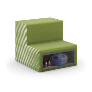 Flex 2-Tier Step Seating with Storage Cubby, Fully Upholstered, Standard Fabric/Vinyl Upholstery, FREE SHIPPING