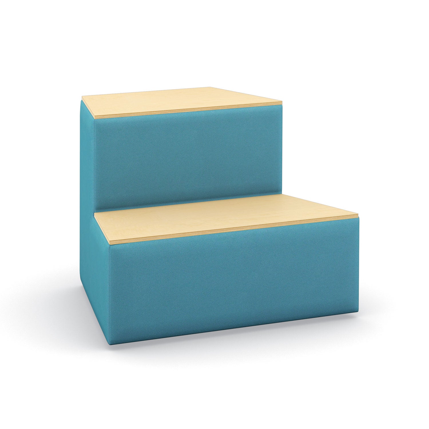 Flex 2-Tier Step Seating, Outside Facing, 30-Degree Wedge, Upholstered/Back Sides with Wood Steps, Standard Fabric/Vinyl Upholstery, FREE SHIPPING