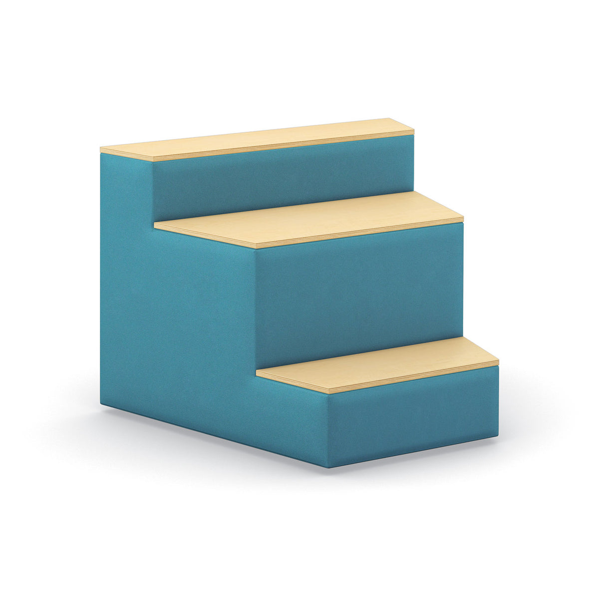 Flex 3-Tier Step Seating, Inside Facing, 30-Degree Wedge, Upholstered Back/Sides with Wood Steps, Standard Fabric/Vinyl Upholstery, FREE SHIPPING