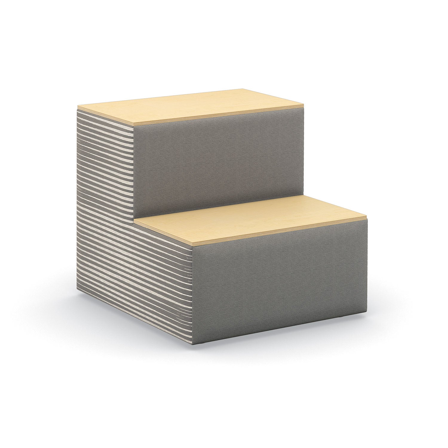 Flex 2-Tier Step Seating, Upholstered Back/Sides with Wood Steps, Standard Fabric/Vinyl Upholstery, FREE SHIPPING