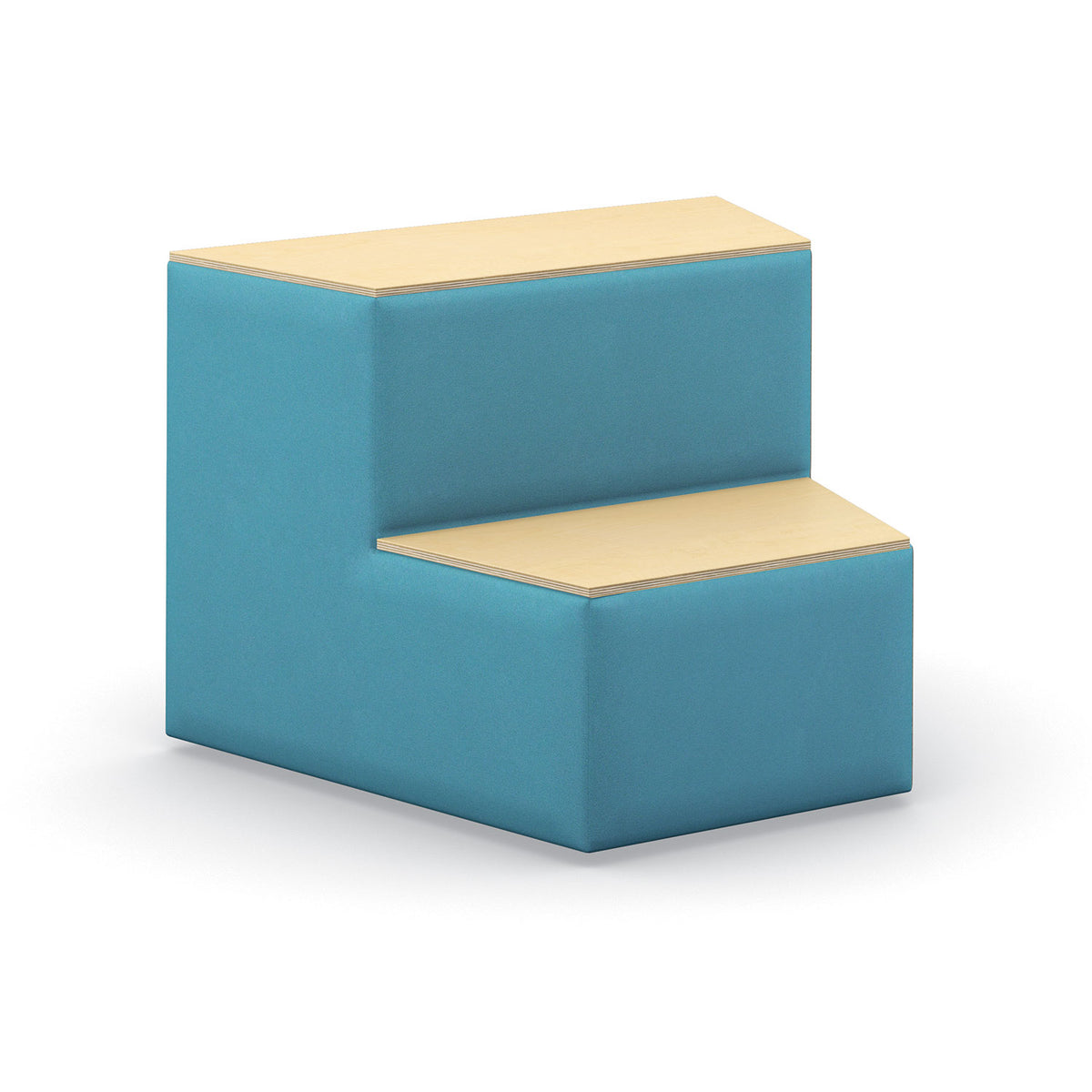 Flex 2-Tier Step Seating, Inside Facing, 30-Degree Wedge, Upholstered Back/Sides with Wood Steps, Standard Vinyl Upholstery, FREE SHIPPING