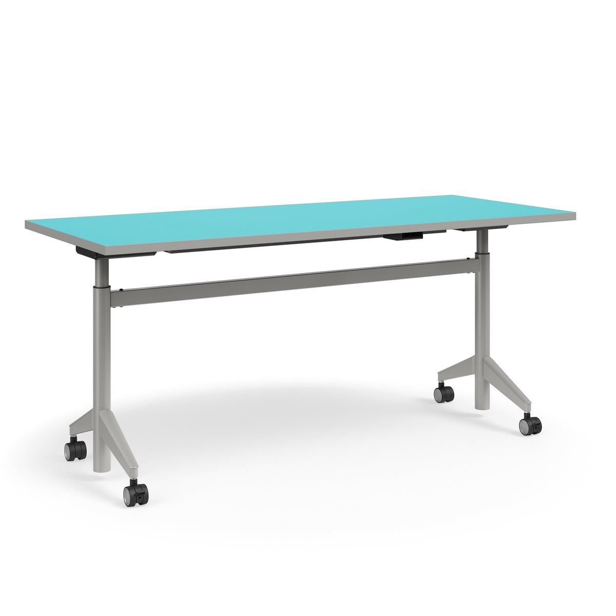 KI Pirouette Fixed Top Rectangular Table, Pneumatic Adjustable Height "T" Base (29"-44" H), FREE SHIPPING