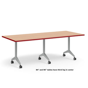 KI Pirouette Fixed Top Rectangular Training Table, Fixed Height "T"-Base (29" H), FREE SHIPPING