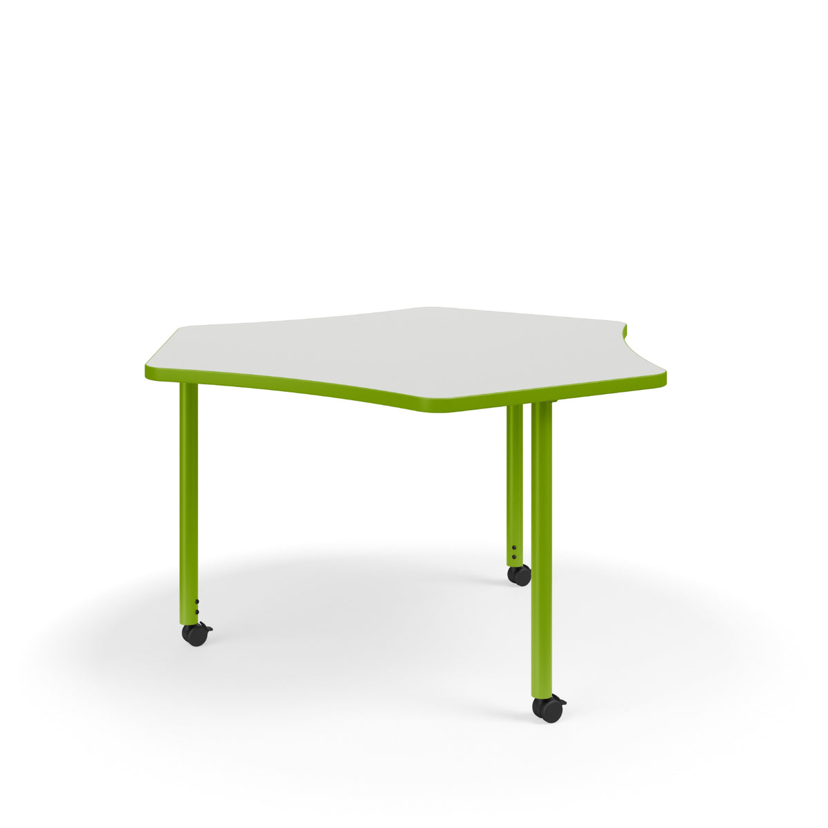 KI Ruckus Sit/Stand Adjustable Height 3-Leg Sprocket Activity Table with 1-1/4" Laminate Top, 29" - 42" H, FREE SHIPPING