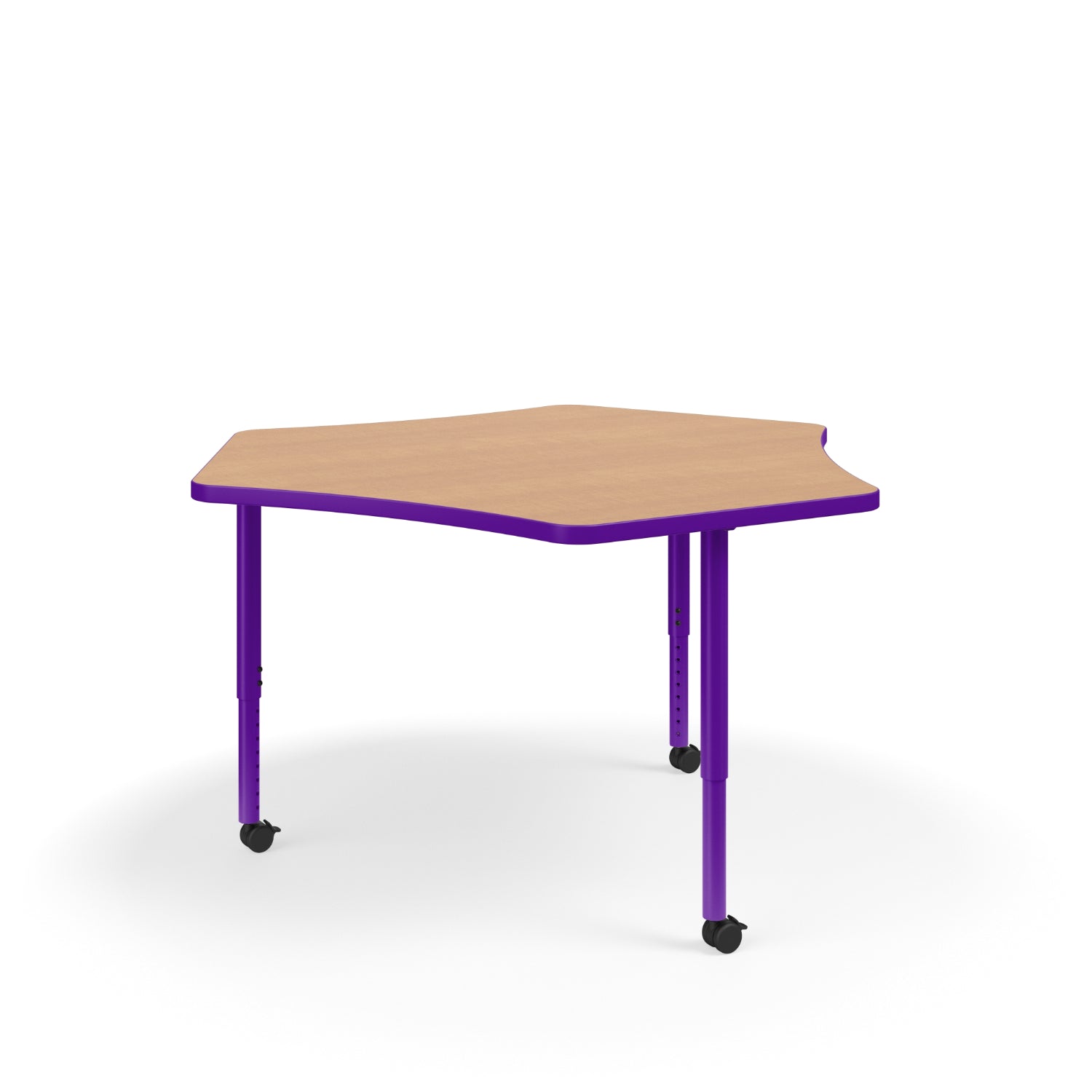 KI Ruckus Sitting Adjustable Height 3-Leg Sprocket Activity Table with 1-1/4" Laminate Top, 20" - 33" H, FREE SHIPPING