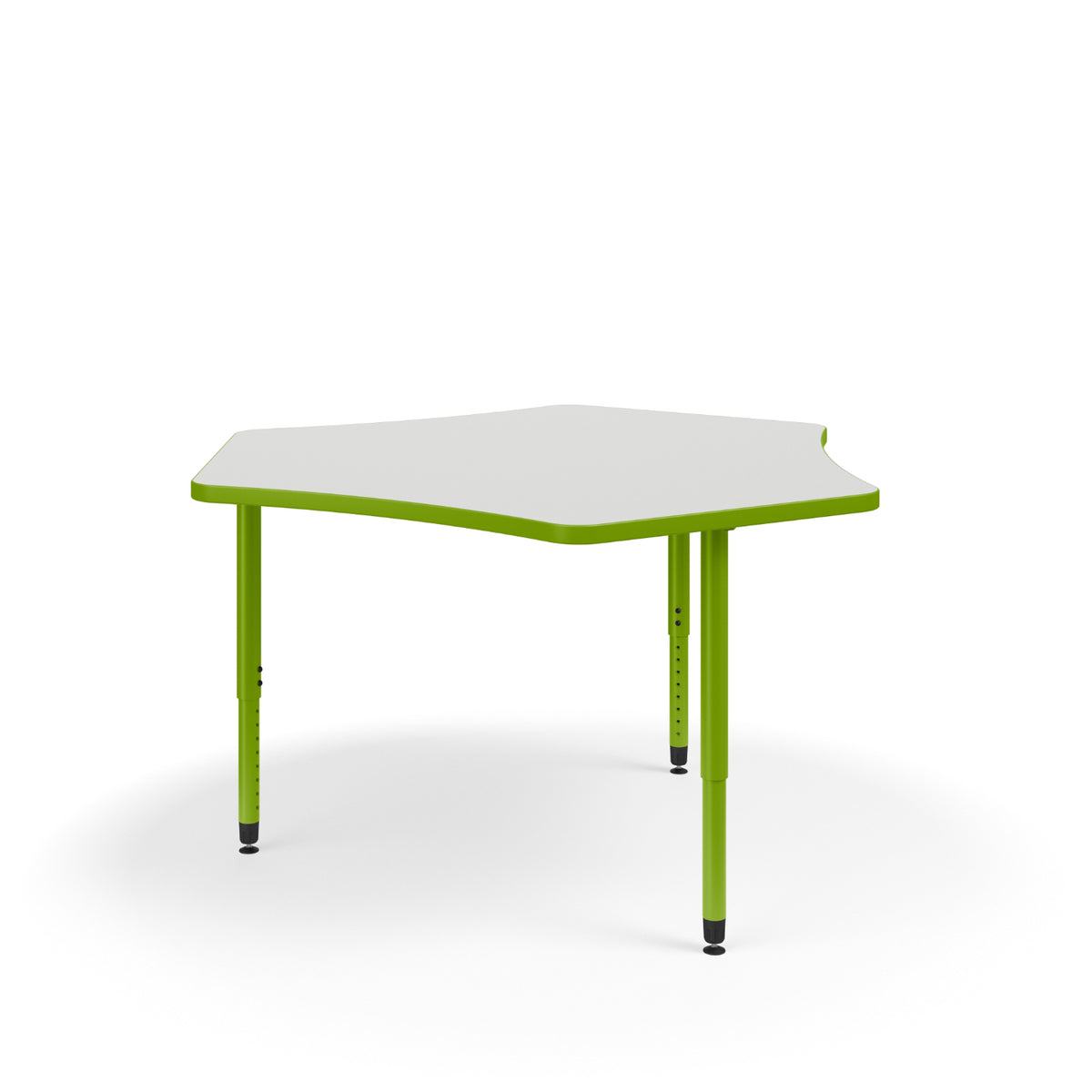 KI Ruckus Sitting Adjustable Height 3-Leg Sprocket Activity Table with 1-1/4" Laminate Top, 20" - 33" H, FREE SHIPPING