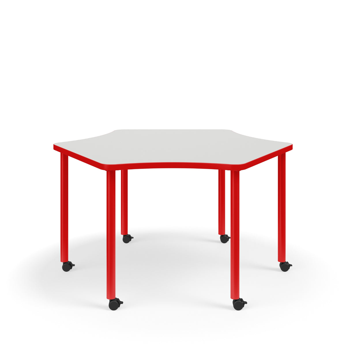 KI Ruckus Fixed Height 6-Leg Sprocket Activity Table with 1-1/4" Laminate Top, 30" x 55" x 48" x 29" H, FREE SHIPPING