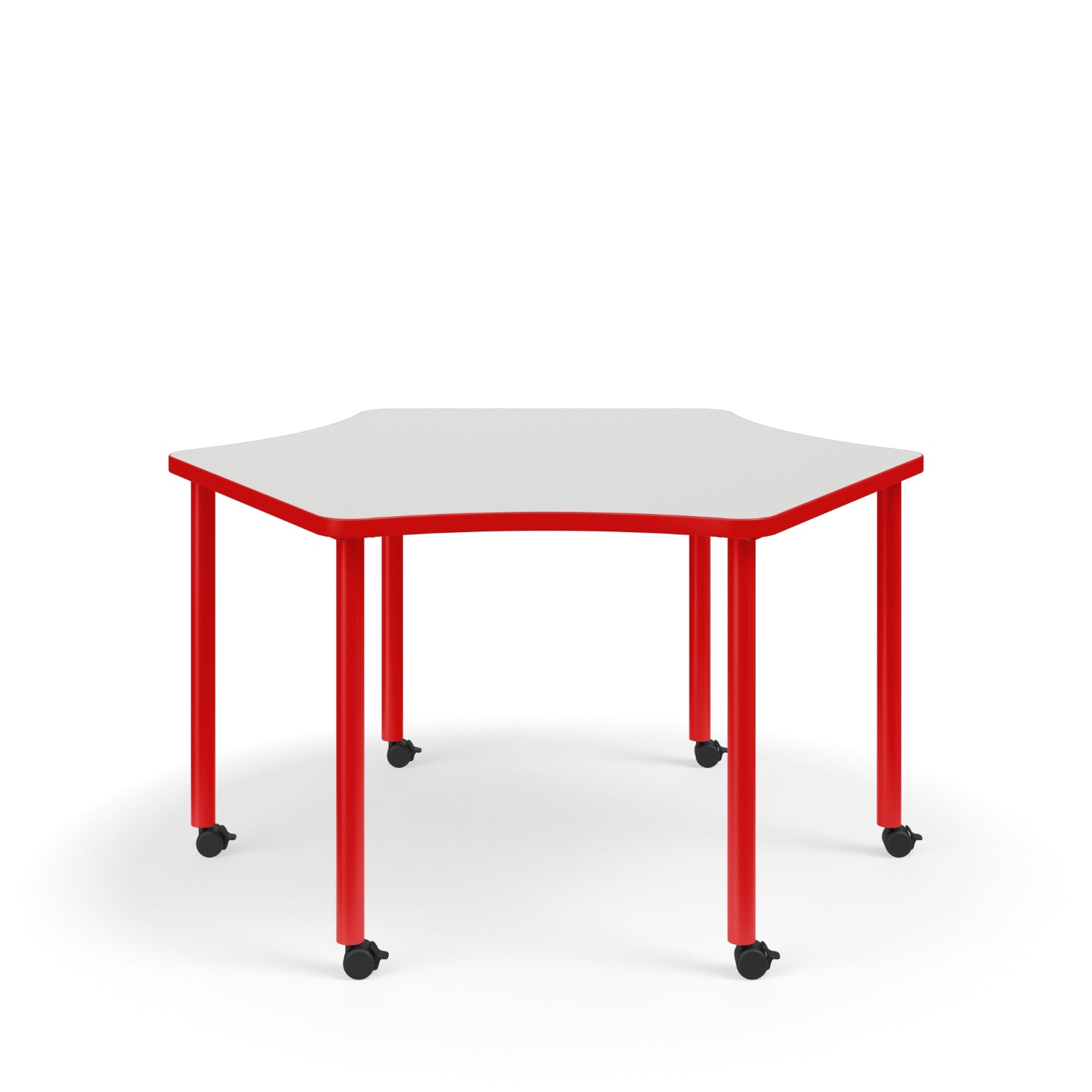 KI Ruckus Fixed Height 6-Leg Sprocket Activity Table with 1-1/4" Laminate Top, 30" x 55" x 48" x 29" H, FREE SHIPPING