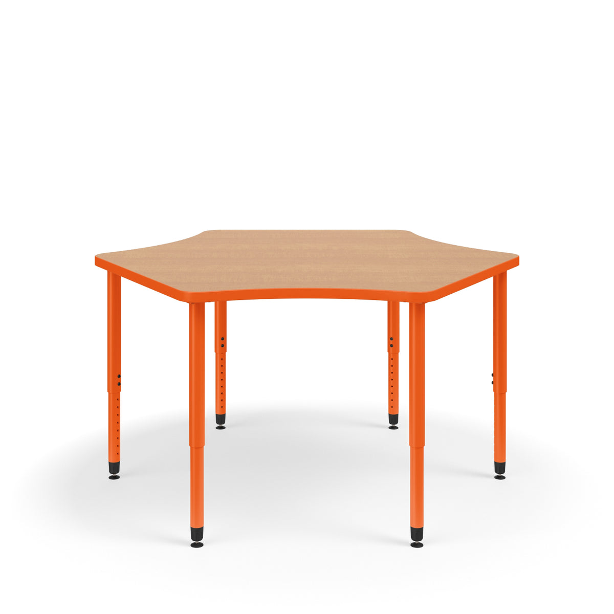 KI Ruckus Sitting Adjustable Height 6-Leg Sprocket Activity Table with 1-1/4" Laminate Top, 30" x 55" x 48" x 20" - 33" H, FREE SHIPPING