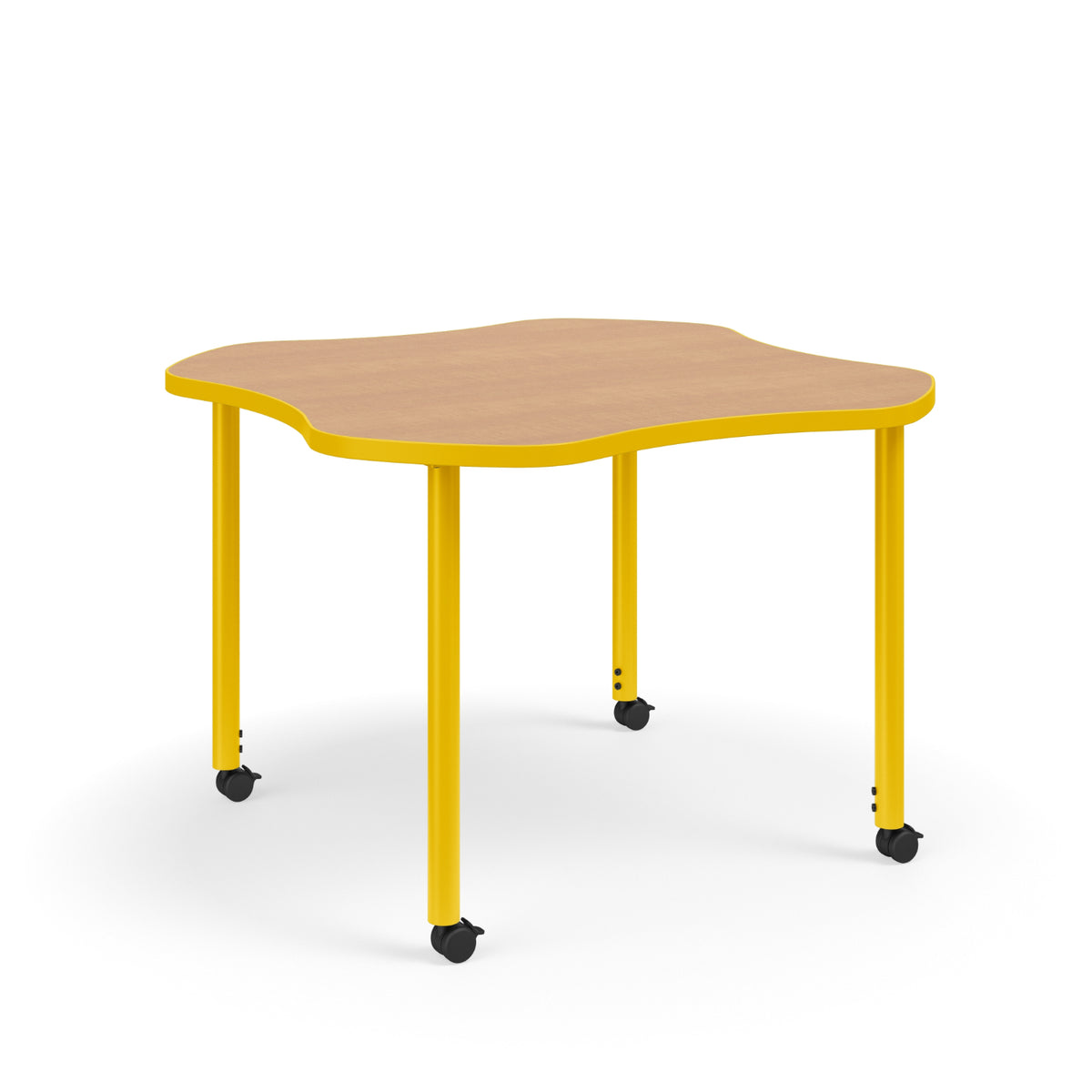 KI Ruckus Sit/Stand Adjustable Height Clover Activity Table with 1-1/4" Laminate Top, 29" - 42" H, FREE SHIPPING