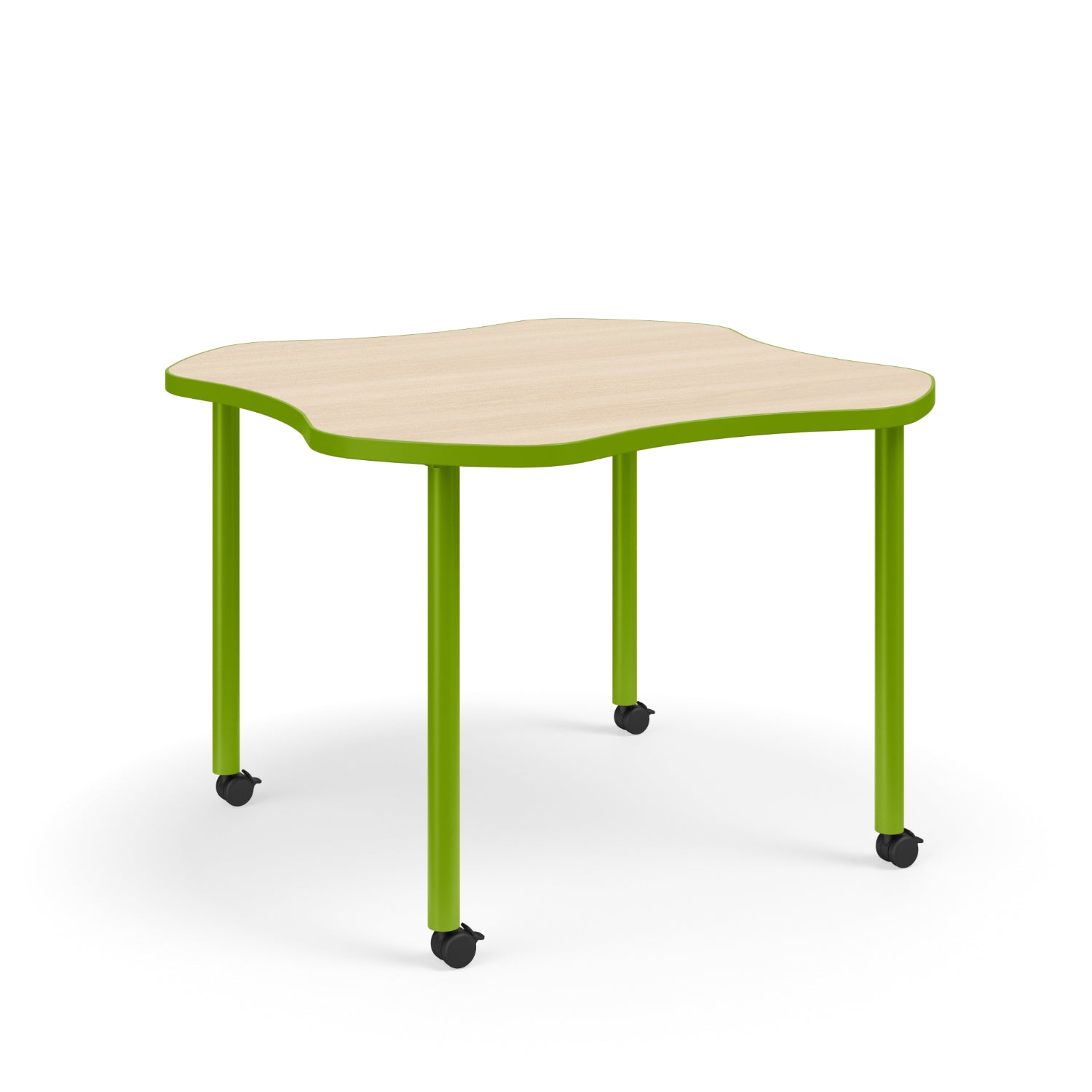 KI Ruckus Fixed Height Clover Activity Table with 1-1/4" Laminate Top, 29" H, FREE SHIPPING