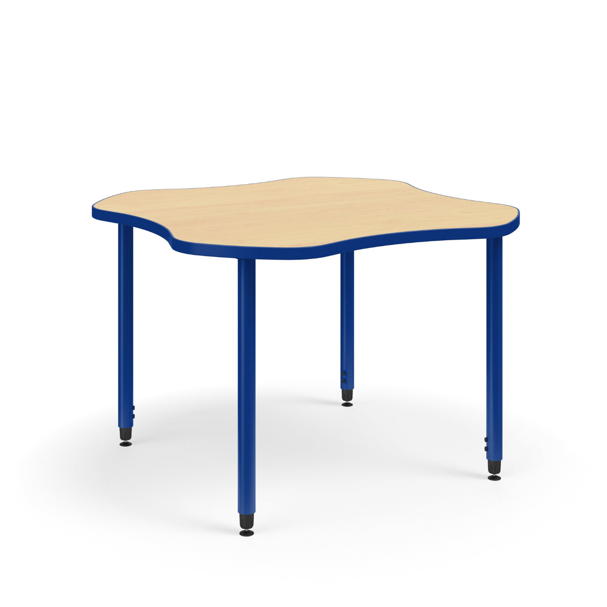 KI Ruckus Sit/Stand Adjustable Height Clover Activity Table with 1-1/4" Laminate Top, 29" - 42" H, FREE SHIPPING