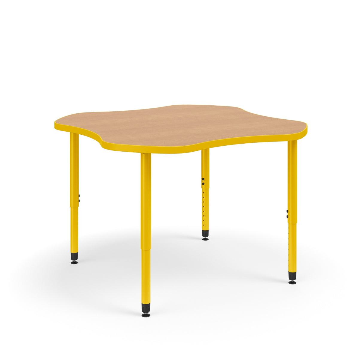 KI Ruckus Sitting Adjustable Height Clover Activity Table with 1-1/4" Laminate Top, 20" - 33" H, FREE SHIPPING