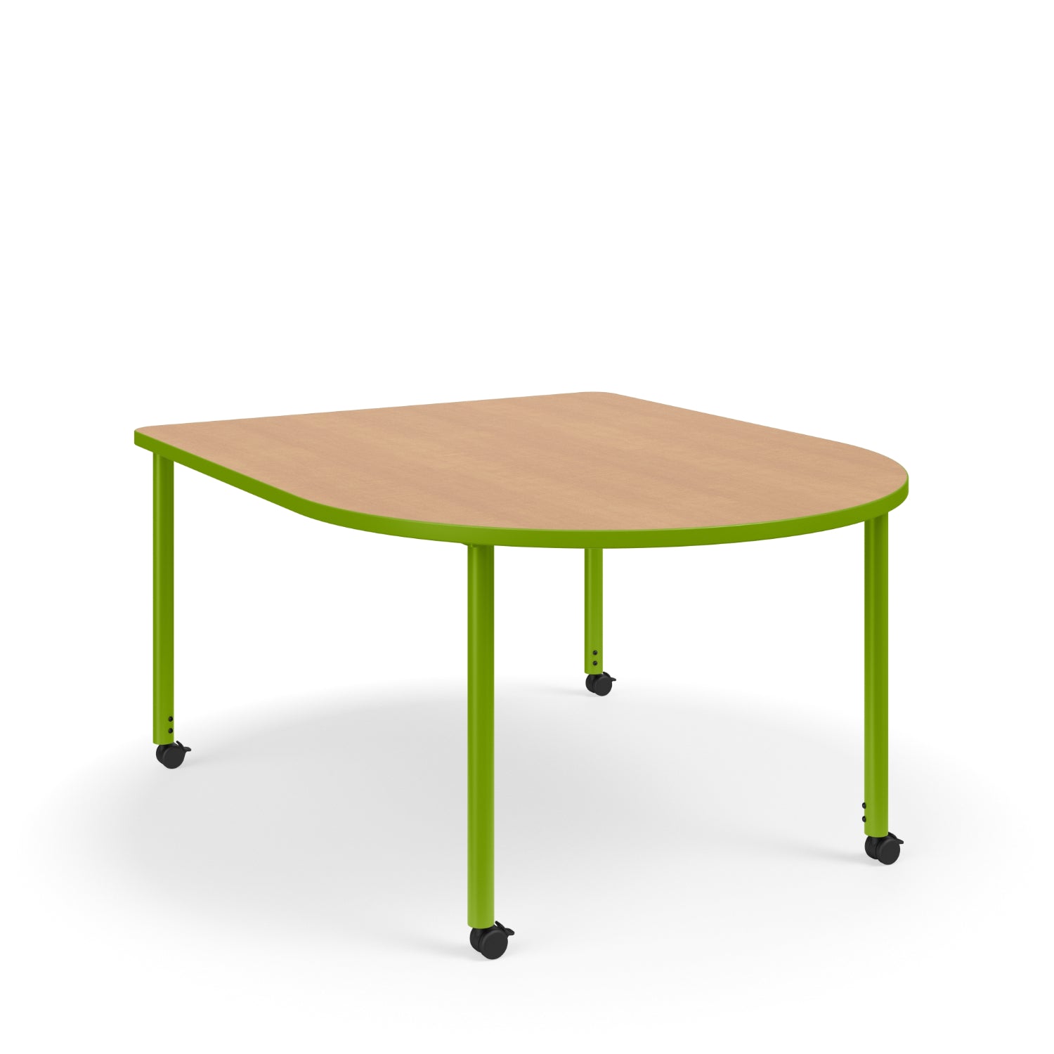 KI Ruckus Sit/Stand Adjustable Height D-Shaped Activity Table with 1-1/4" Laminate Top, 29" - 42" H, FREE SHIPPING