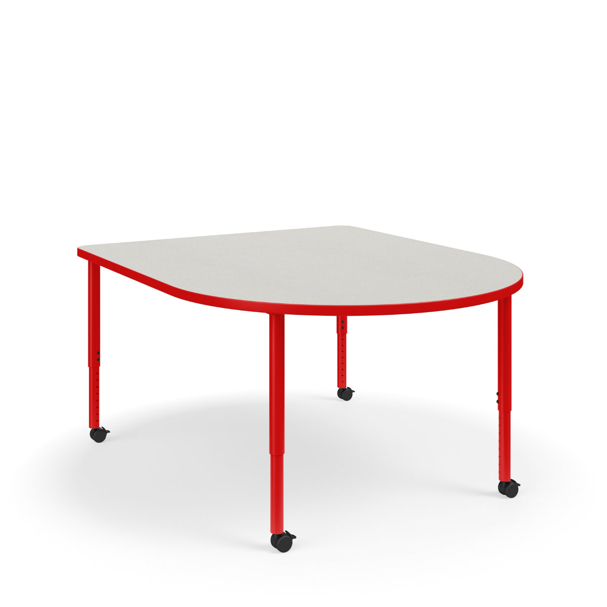 KI Ruckus Sitting Adjustable Height D-Shaped Activity Table with 1-1/4" Laminate Top, 20" - 33" H, FREE SHIPPING