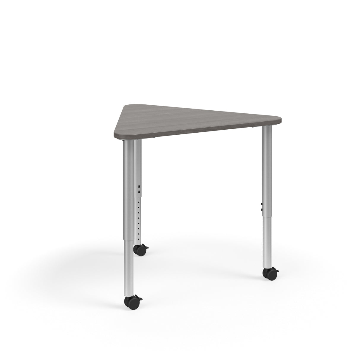 KI Ruckus Sitting Height Adjustable E-Triangle Post Leg Desk, 1-1/4" Laminate Top, 20" - 33" H, FREE SHIPPING