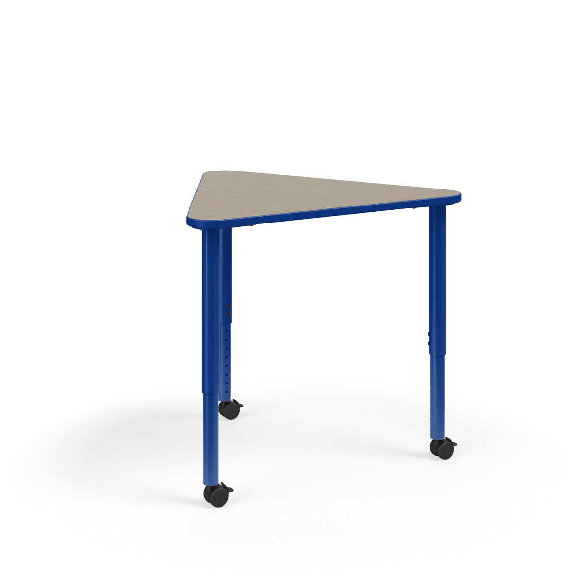 KI Ruckus Sitting Height Adjustable E-Triangle Post Leg Desk, 1-1/4" Laminate Top, 20" - 33" H, FREE SHIPPING