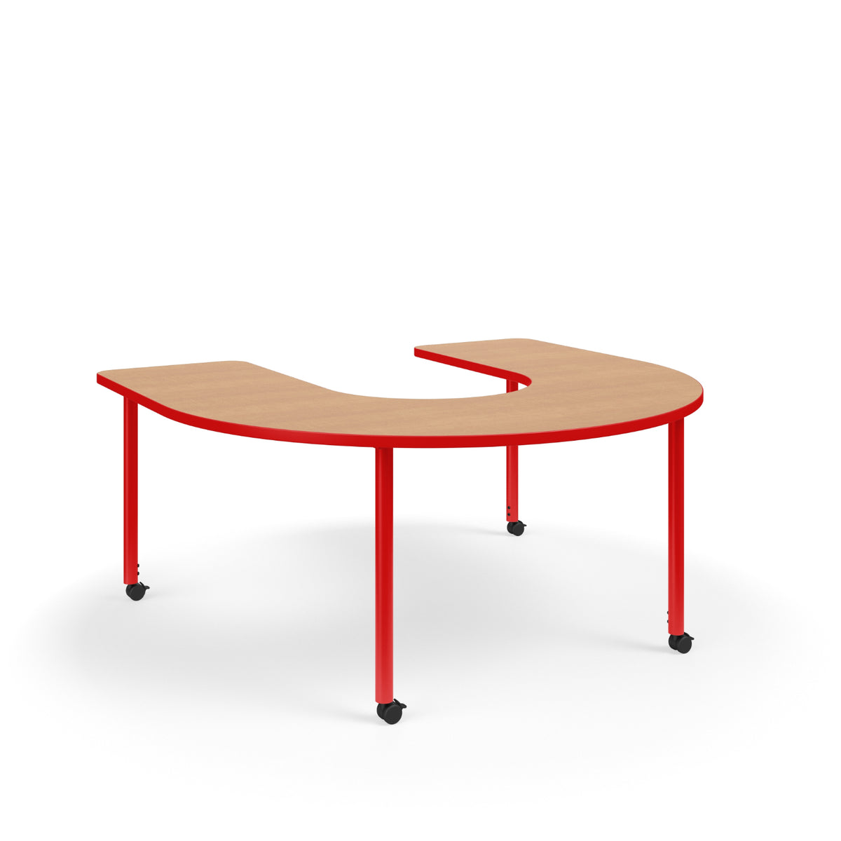 KI Ruckus Sit/Stand Adjustable Height Horseshoe Activity Table with 1-1/4" Laminate Top, 29" - 42" H, FREE SHIPPING