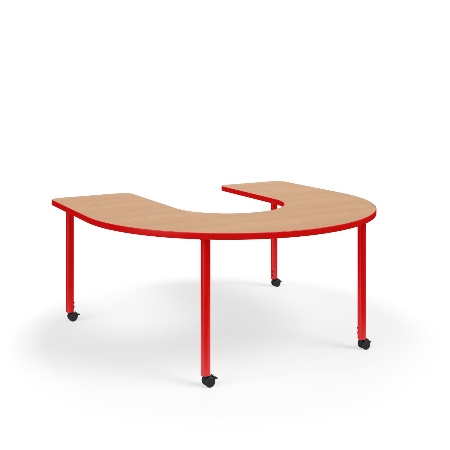 KI Ruckus Sit/Stand Adjustable Height Horseshoe Activity Table with 1-1/4" Laminate Top, 29" - 42" H, FREE SHIPPING