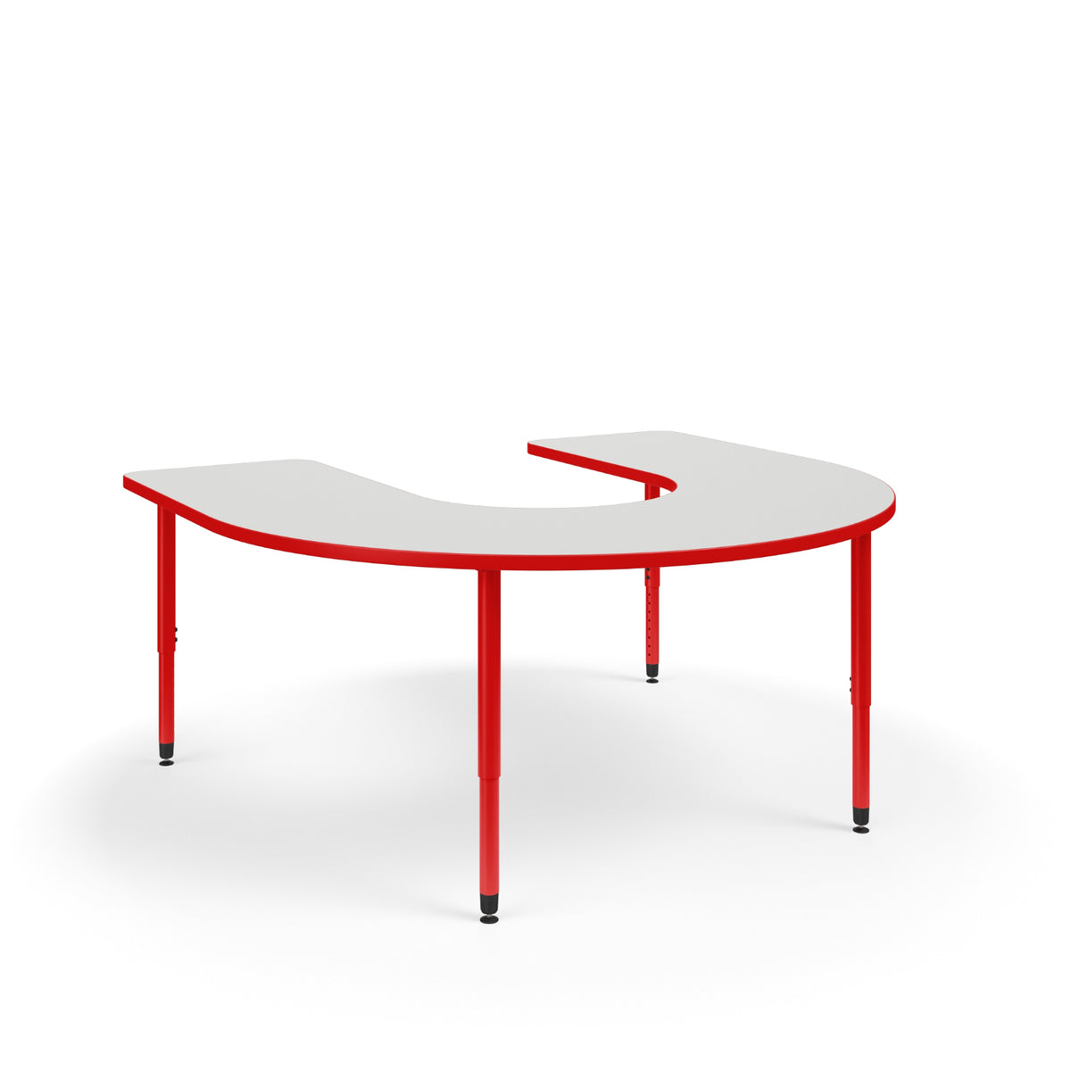 KI Ruckus Sitting Adjustable Height Horseshoe Activity Table with 1-1/4" Laminate Top, 20" - 33" H, FREE SHIPPING