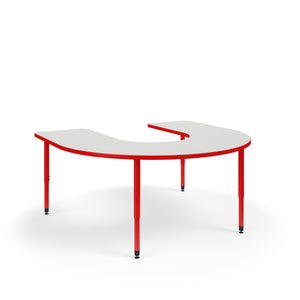 KI Ruckus Sitting Adjustable Height Horseshoe Activity Table with 1-1/4" Laminate Top, 20" - 33" H, FREE SHIPPING