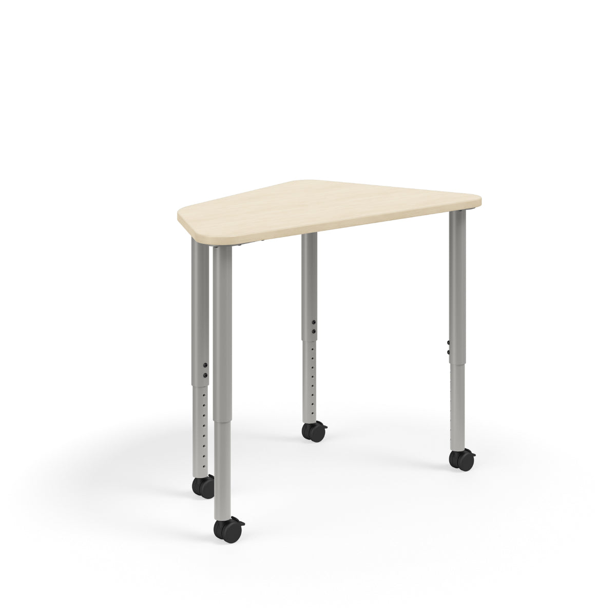 KI Ruckus Sitting Height Adjustable Oddquad Post Leg Desk, 1-1/4" Laminate Top, 20" - 33" H, FREE SHIPPING
