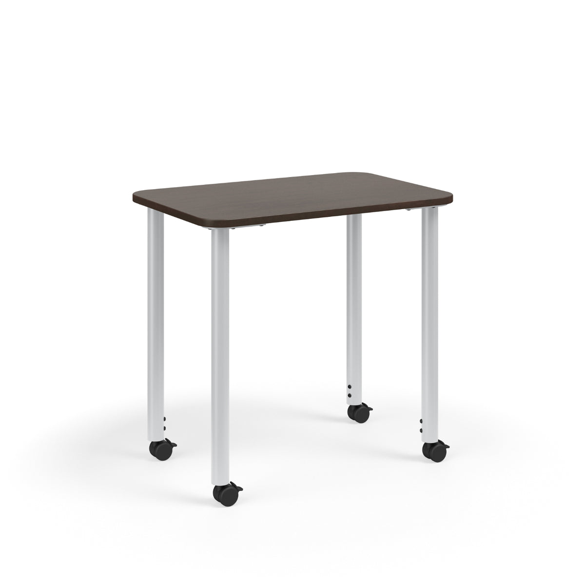 KI Ruckus Sit-Stand Height Adjustable Rectangular Post Leg Desk, 1-1/4" Laminate Top, 29" - 42" H, FREE SHIPPING
