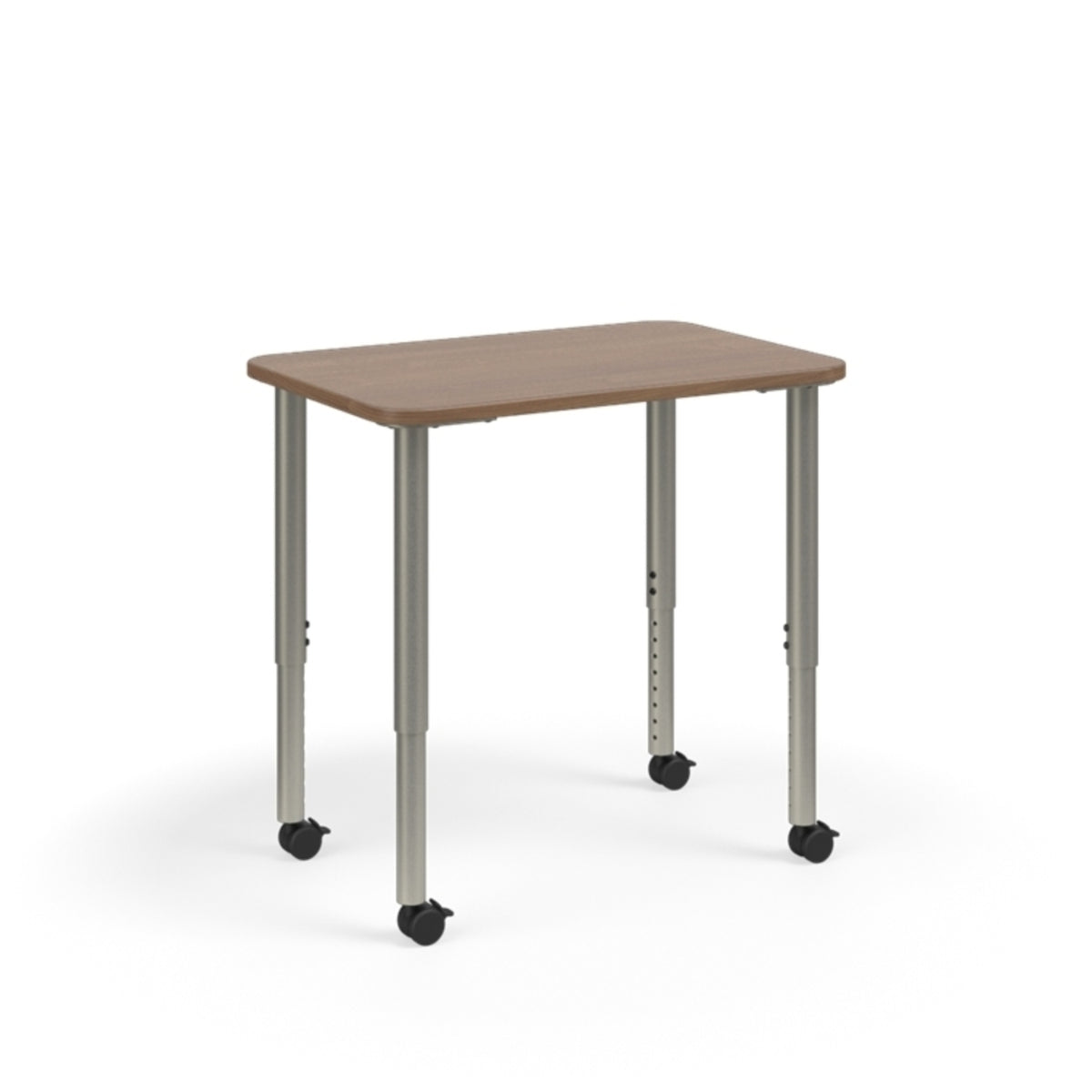 KI Ruckus Sitting Height Adjustable Rectangular Post Leg Desk, 1-1/4" Laminate Top, 20" - 33" H, FREE SHIPPING