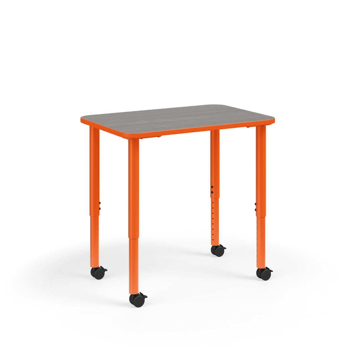 KI Ruckus Sitting Height Adjustable Rectangular Post Leg Desk, 1-1/4" Laminate Top, 20" - 33" H, FREE SHIPPING