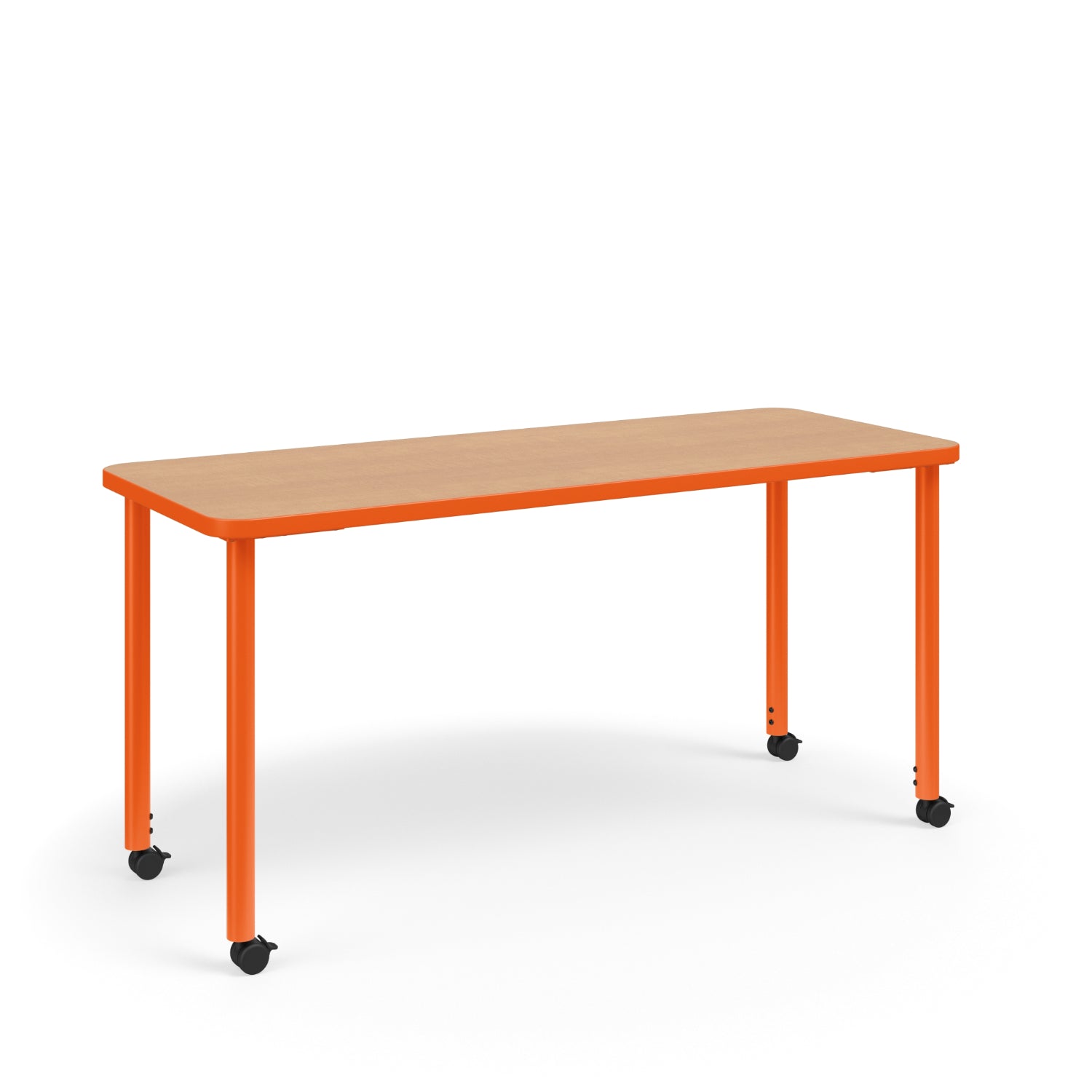 KI Ruckus Sit/Stand Adjustable Height Rectangular Activity Table with Rounded Corners, 1-1/4" Laminate Top, 29" - 42" H, FREE SHIPPING