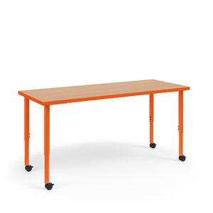 KI Ruckus Sitting Adjustable Height Rectangular Squared Corners Activity Table with Squared Corners, 1-1/4" Laminate Top, 20" - 33" H, FREE SHIPPING