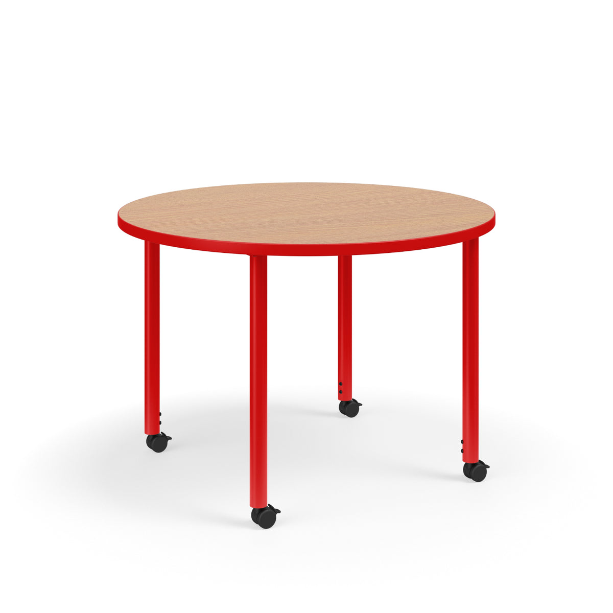 KI Ruckus Sit/Stand Adjustable Height Round Activity Table with 1-1/4" Laminate Top, 29" - 42" H, FREE SHIPPING