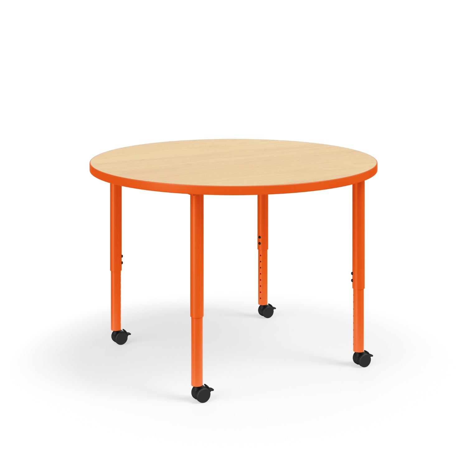 KI Ruckus Sitting Adjustable Height Round Activity Table with 1-1/4" Laminate Top, 20" - 33" H, FREE SHIPPING