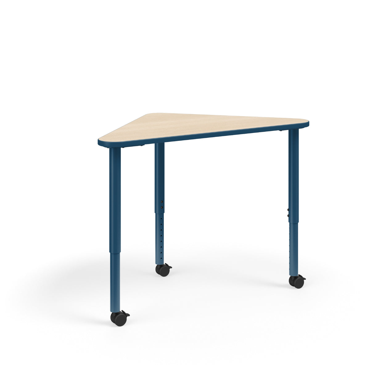 KI Ruckus Sitting Height Adjustable R-Triangle Post Leg Desk, 1-1/4" Laminate Top, 20" - 33" H, FREE SHIPPING