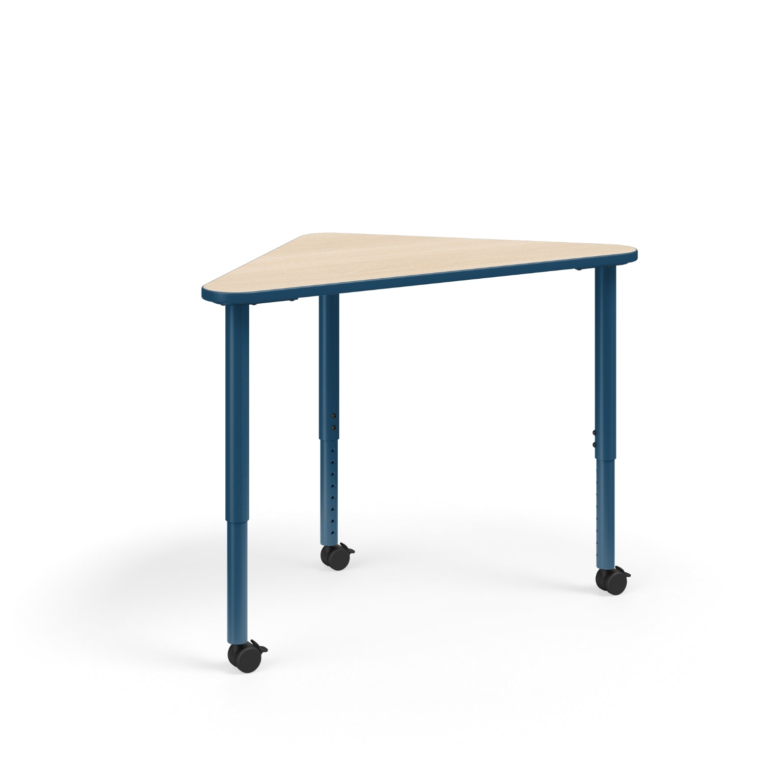 KI Ruckus Sitting Height Adjustable R-Triangle Post Leg Desk, 1-1/4" Laminate Top, 20" - 33" H, FREE SHIPPING