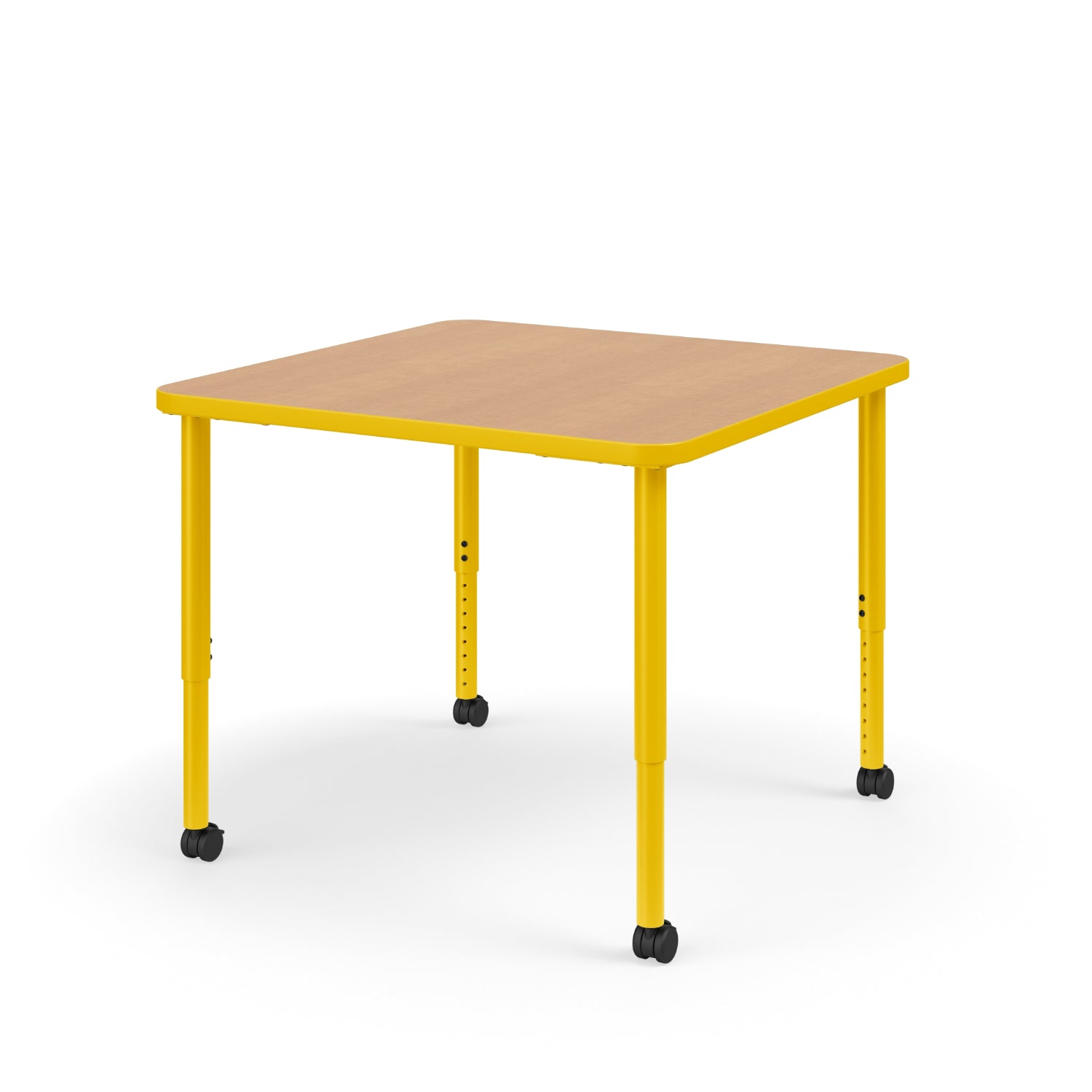 KI Ruckus Sitting Adjustable Height Square Activity Table with 1-1/4" Laminate Top, 20" - 33" H, FREE SHIPPING