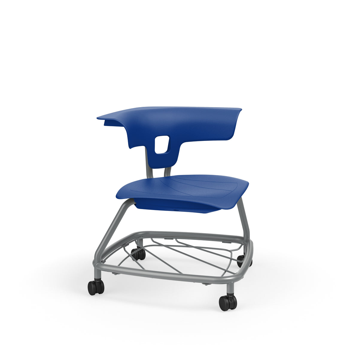 KI Ruckus Stack Chair with Casters and Bookbag Rack, Polypropylene Seat, 15" Seat Height, FREE SHIPPING