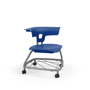 KI Ruckus Stack Chair with Casters and Bookbag Rack, Polypropylene Seat, 15" Seat Height, FREE SHIPPING