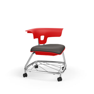 KI Ruckus Stack Chair with Casters and Bookbag Rack, Upholstered Seat, 15" Seat Height, FREE SHIPPING