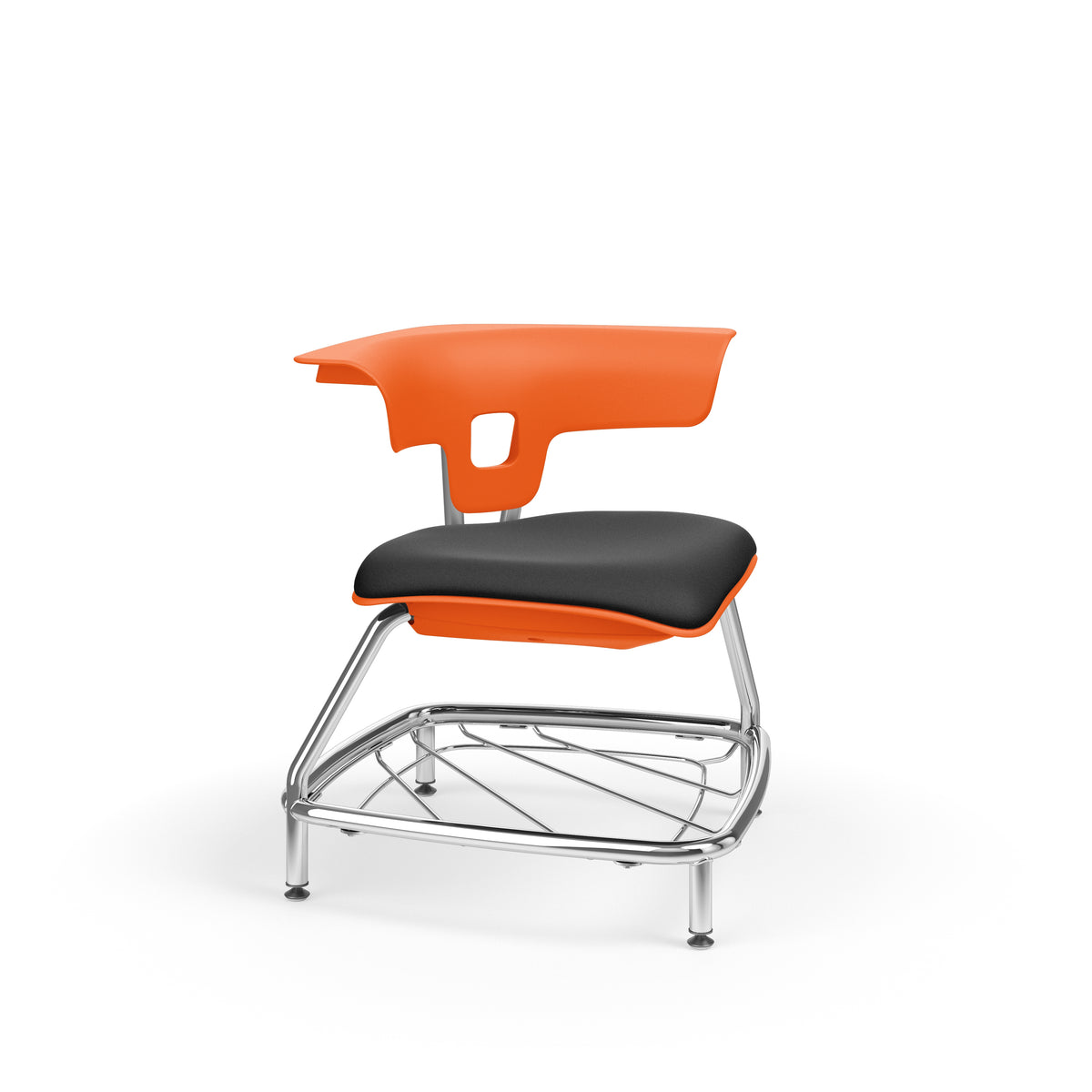 KI Ruckus Stack Chair with Glides and Bookbag Rack, Upholstered Seat, 15" Seat Height, FREE SHIPPING