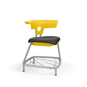 KI Ruckus Stack Chair with Glides and Bookbag Rack, Upholstered Seat, 18" Seat Height, FREE SHIPPING
