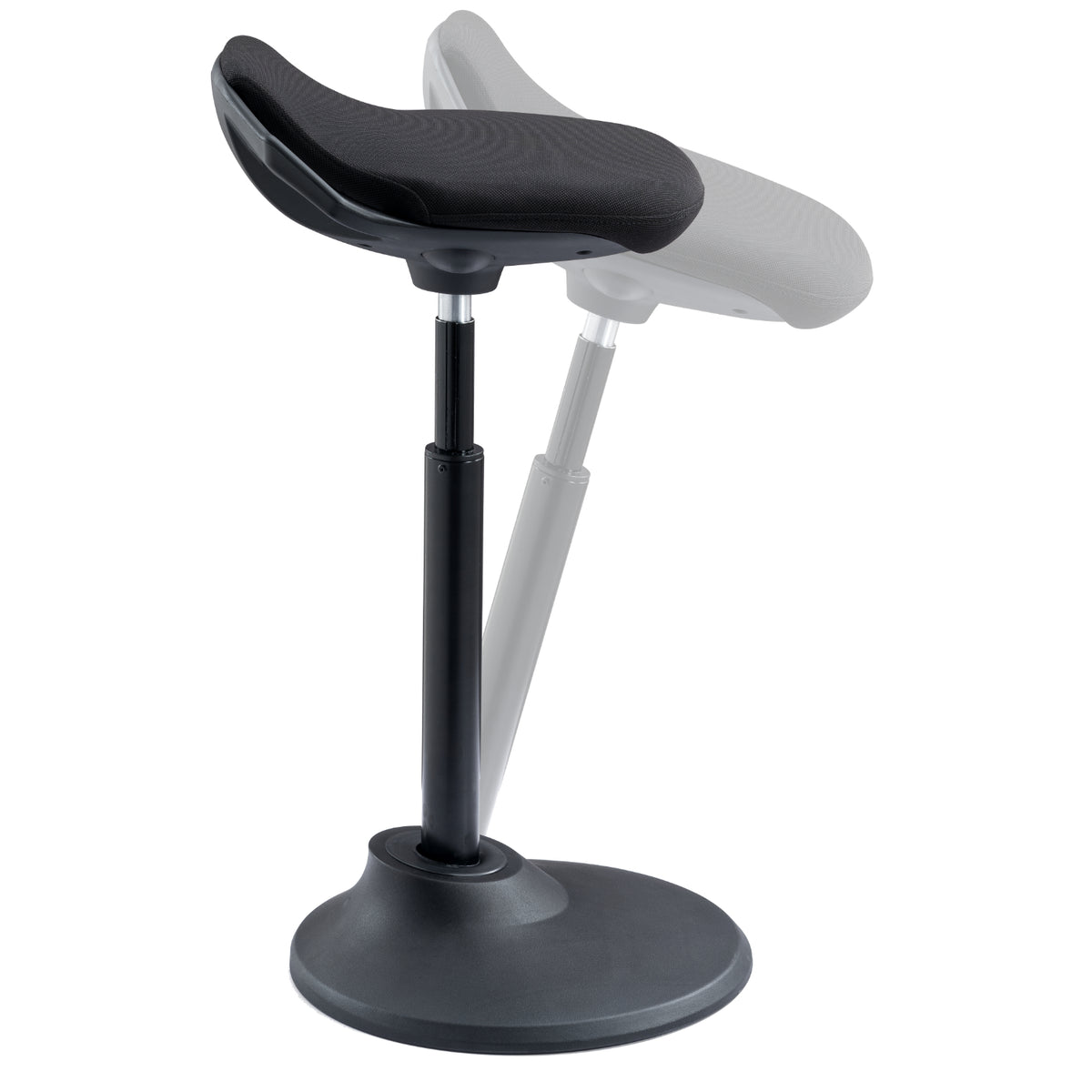 Kore Design 22"-30" Office Adjustable Pivot Stool, Square Cushioned Fabric Seat