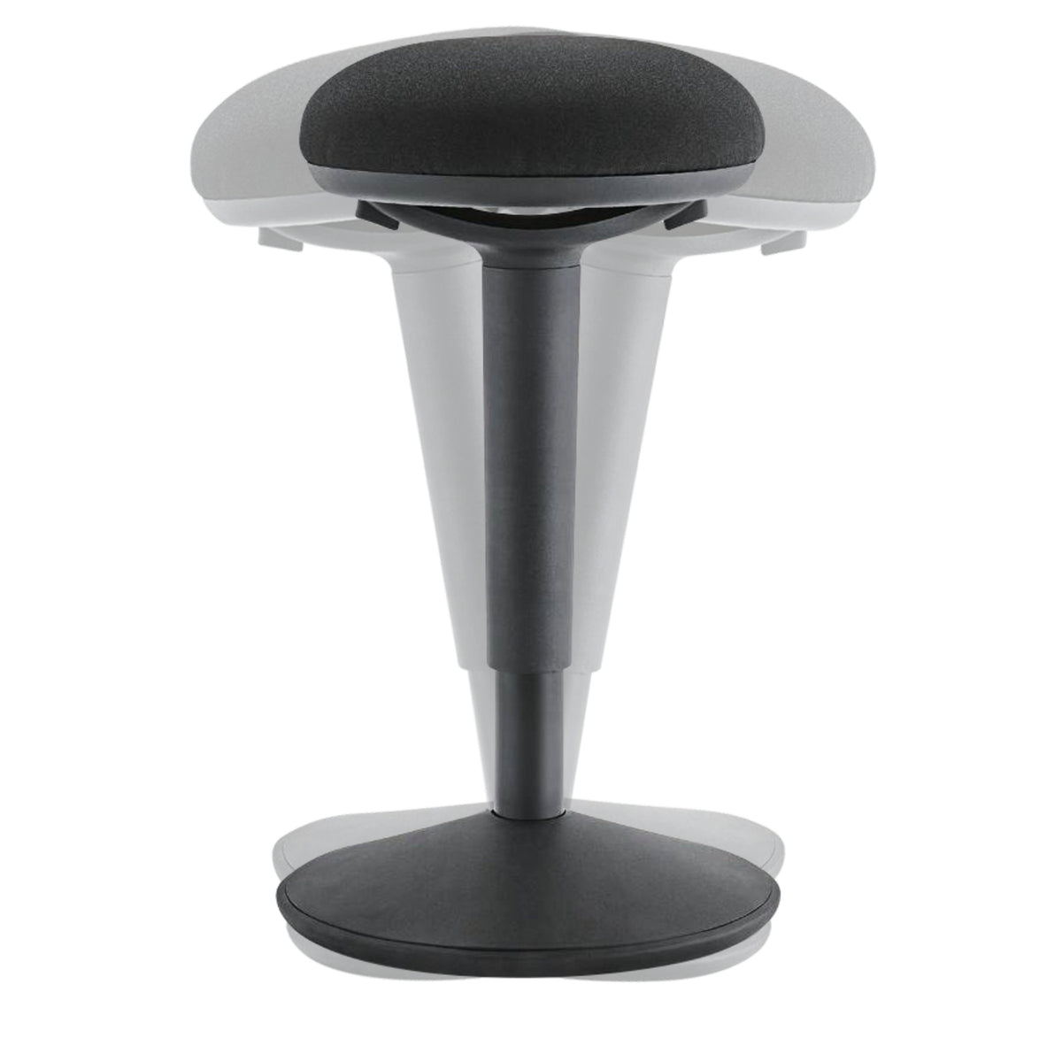 Kore Design 22"-30" Office Adjustable Wobble Stool, Round Curved Cushioned Fabric Seat