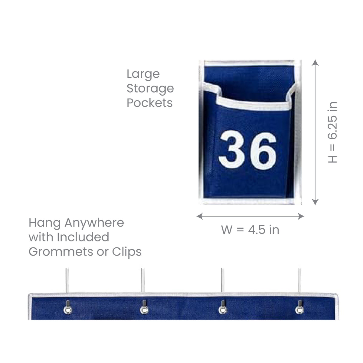 Hanging Cell Phone Pocket Storage Classroom Organizer, 36 Pockets