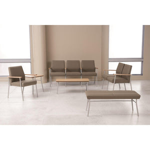 Mystic Guest Collection Reception Seating, 4 Seats with Center Arms, Designer Fabric Upholstery, FREE SHIPPING